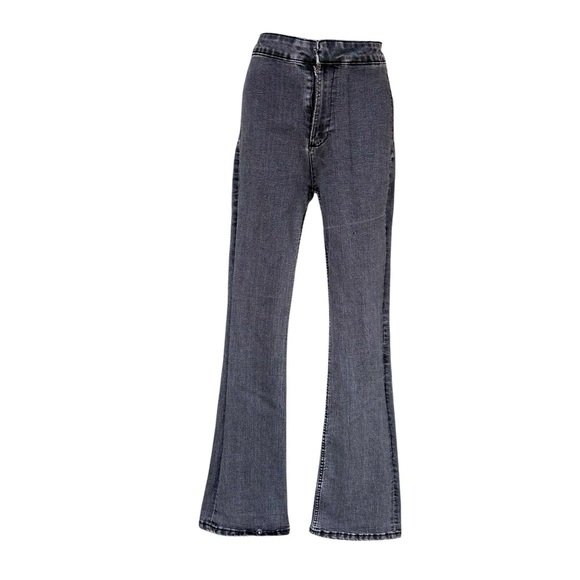 Zara women’s high waisted mini flare denim black fade size 4 preloved - Picture 1 of 6